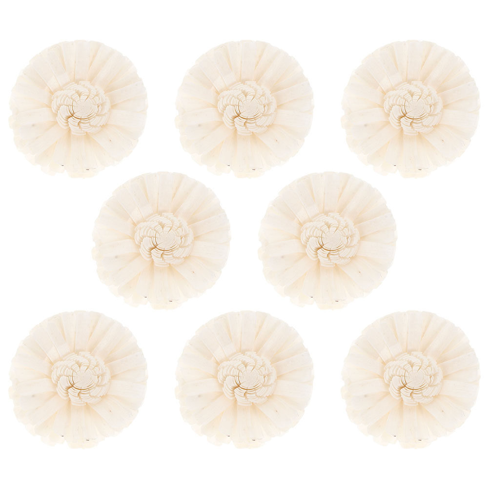 Home Fragrance Usa - 8 ชิ้น ดอกเบญจมาศไม่มีเปลวไฟ ดิฟฟิวเซอร์ไม้ธรรมชาติ สำหรับเติมอโรมาเธอราพี ของตกแต่งบ้านและสำนักงาน