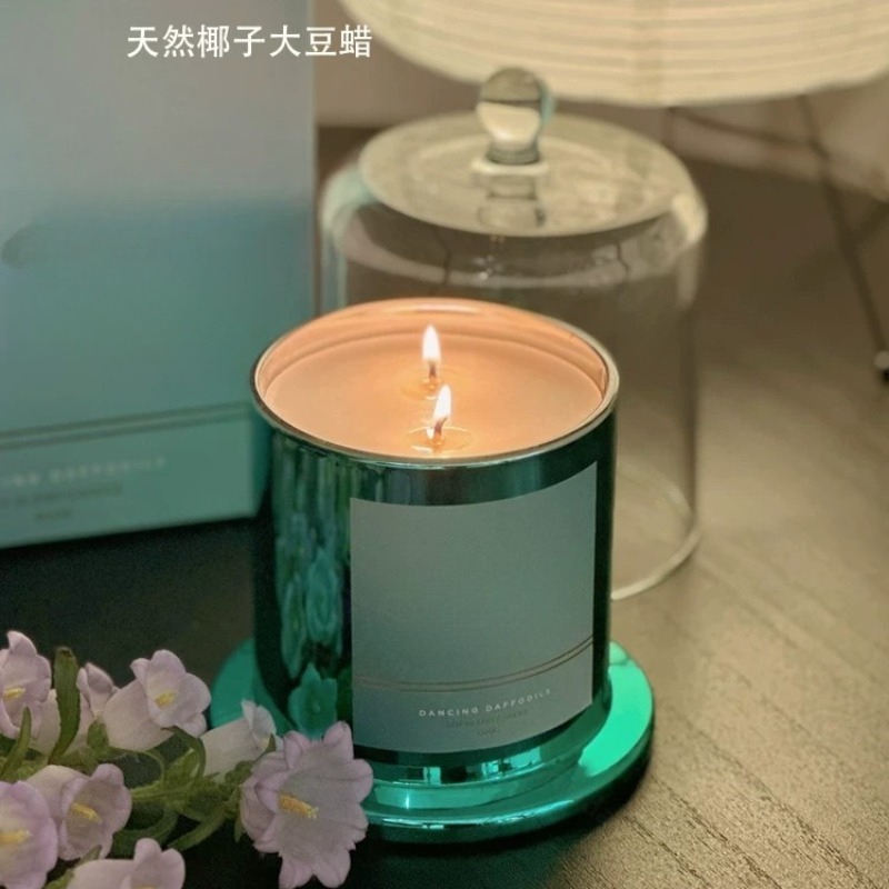 Home Fragrance Non Toxic - ชุดเทียนหอมกลิ่นมะพร้าวและถั่วเหลืองในกล่องของขวัญขนาดใหญ่ กลิ่นหอมบำบัด ใช้ในบ้าน ปลอดสารพิษ เผาไหม้นาน เหมาะสำหรับงานแต่งงาน